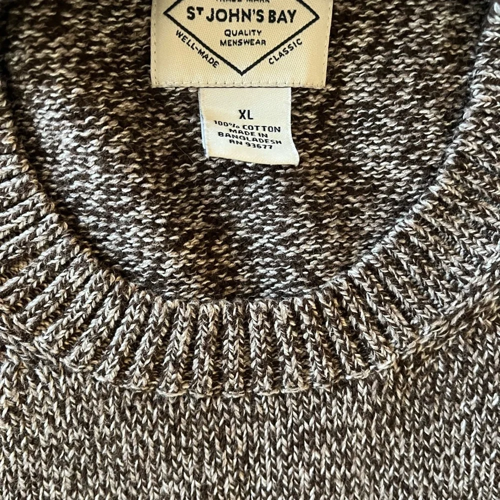 Men's St. John’s Bay Brown Cotton Sweater Size XL